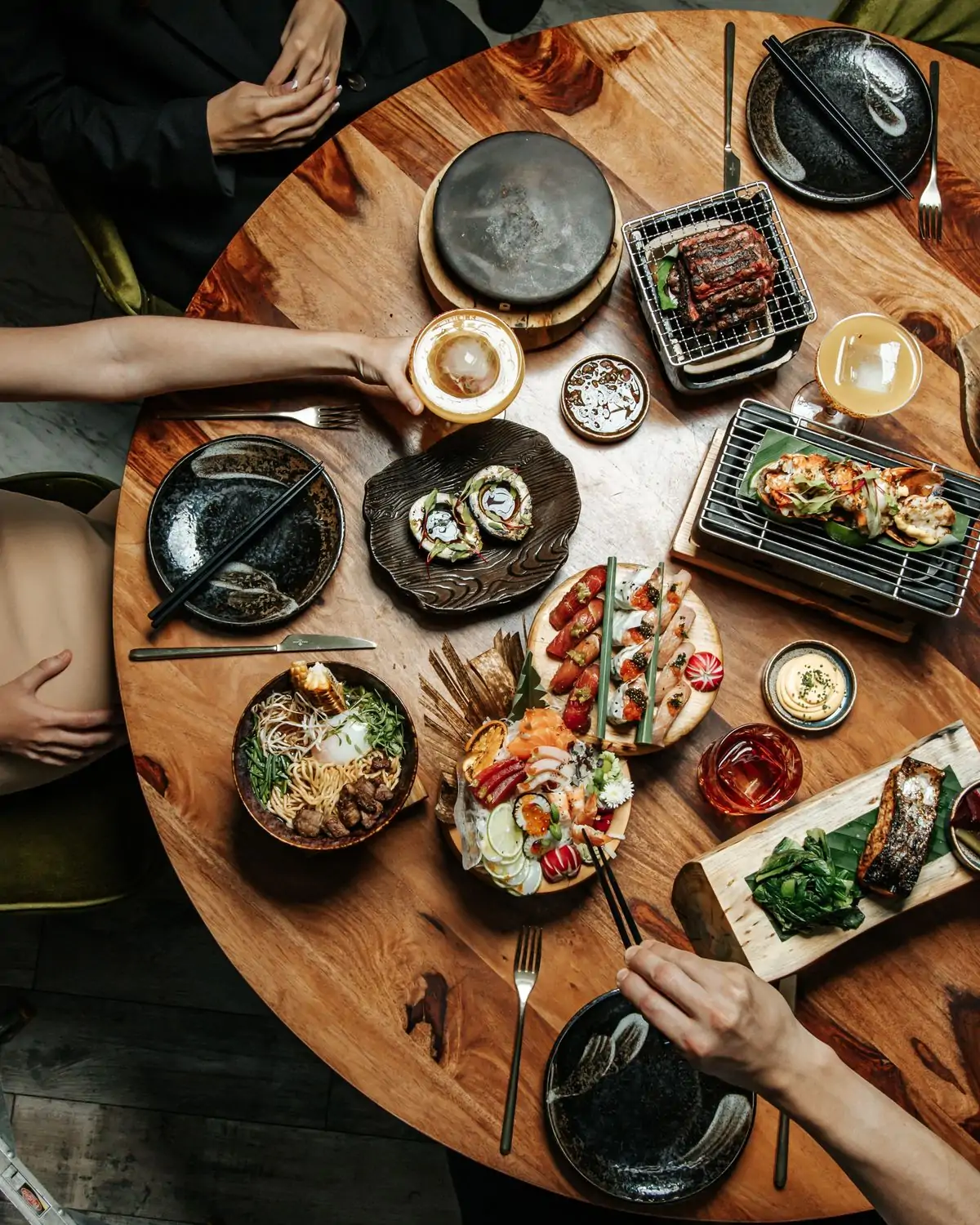 Colorful, artistic sushi served at Salvaje, the best Japanese restaurant in Miami for a rooftop fusion experience, on OpenTable.