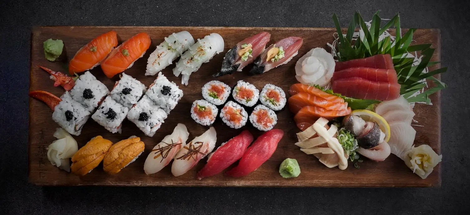 A lively sushi spread at Blue Ribbon Sushi in South Beach, Miami, available on OpenTable.