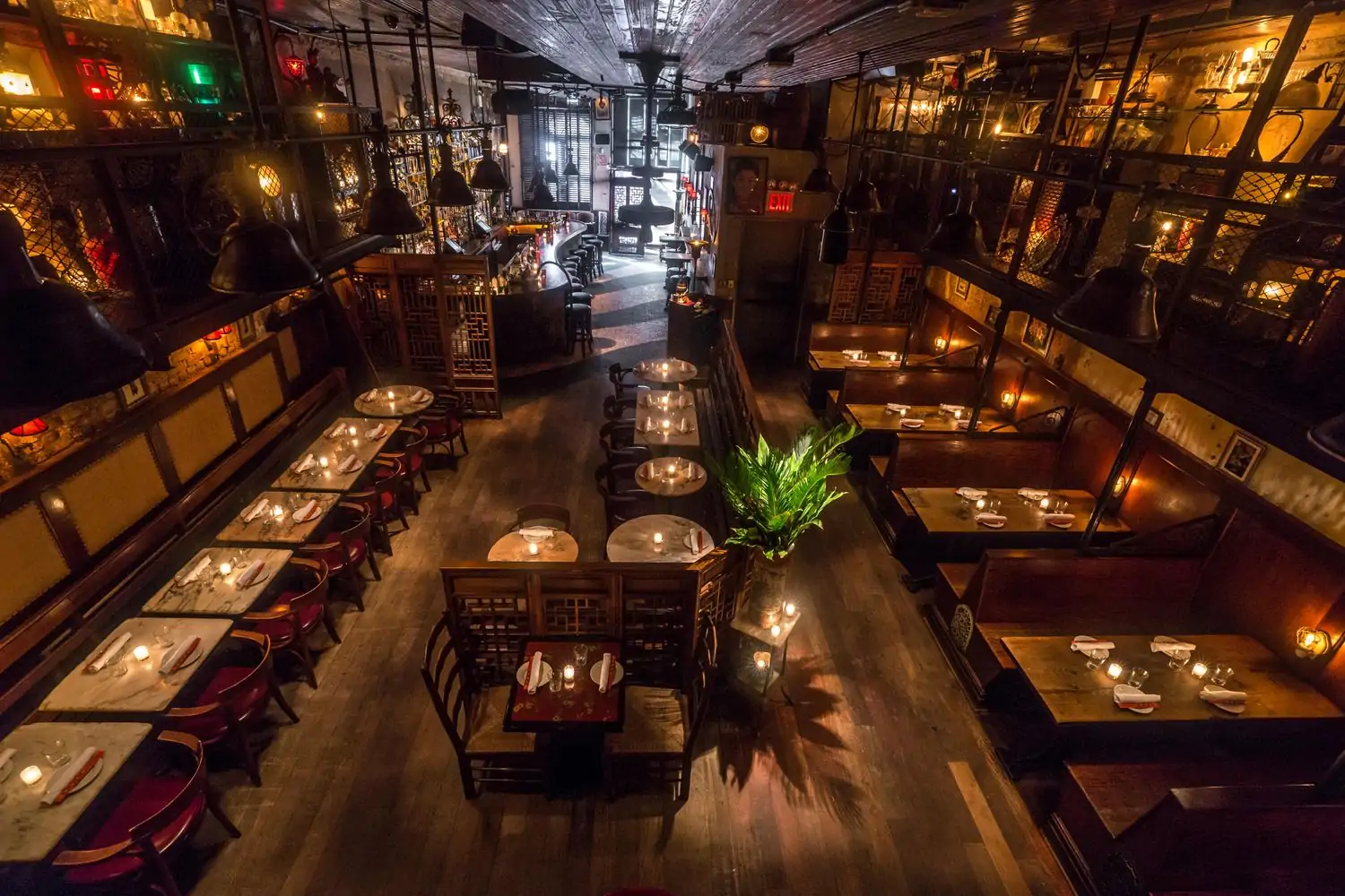 The dining room at Macao Trading Company offers private dining in New York. Available on OpenTable.