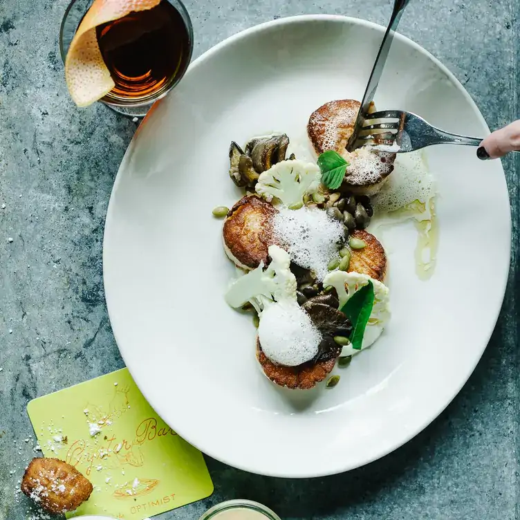 Scallops dish at The Optimist restaurant