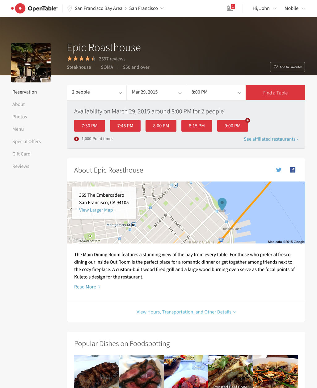 to the New OpenTable